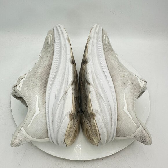 Hoka One One Clifton 9 Low Women Size 9B 1127896-WWH Triple White Running Shoes - Picture 6 of 11